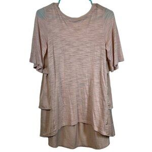 GAP Pink Blush Flowy Flounce High Low Oversize Shirt Size Small EUC #0444-LA